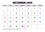 December 2026 Calendar with Holidays