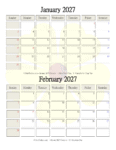 January February 2027 Calendar Free