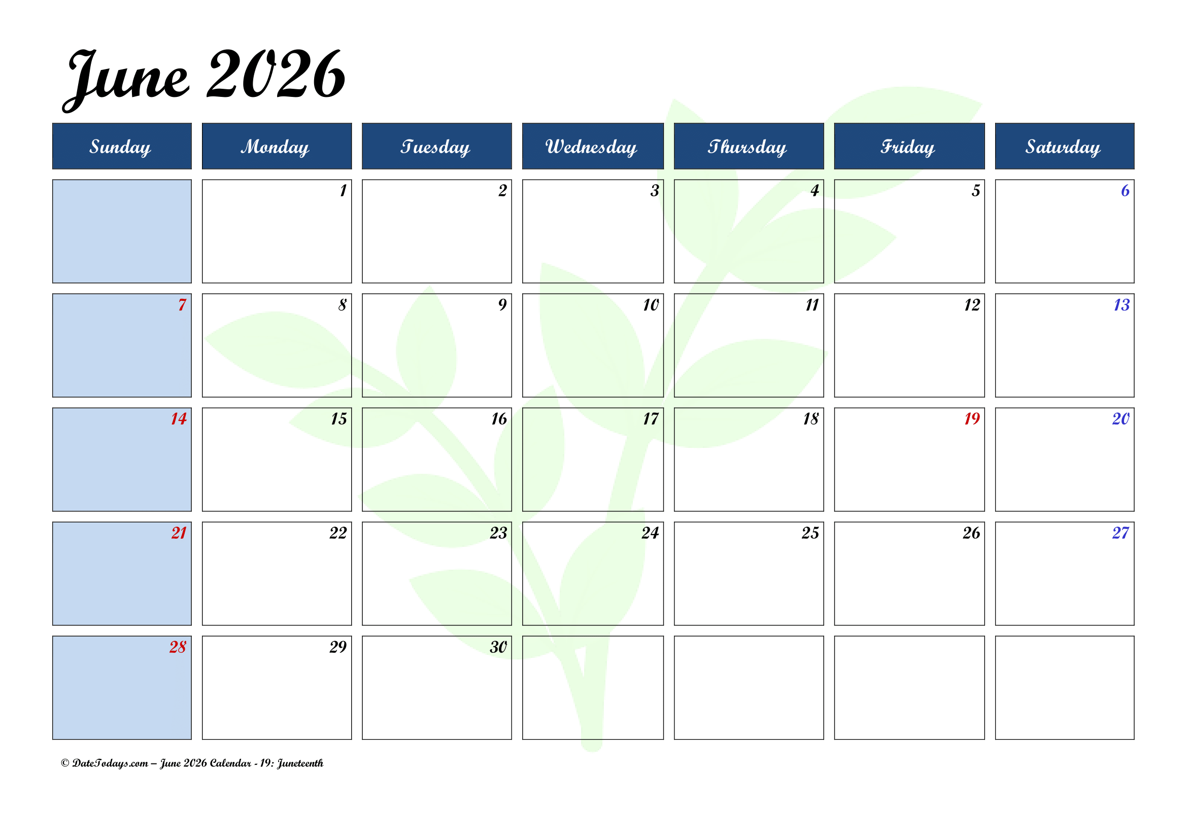 June Calendar 2026 With Lines June Calendar 2026 With Lines