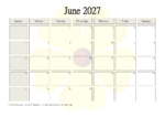 Printable June 2027 Calendar with Holidays