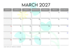 Printable March 2027 Calendar with Holidays