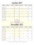 October November 2027 Calendar Free