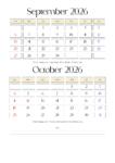 September October 2026 Calendar with Notes